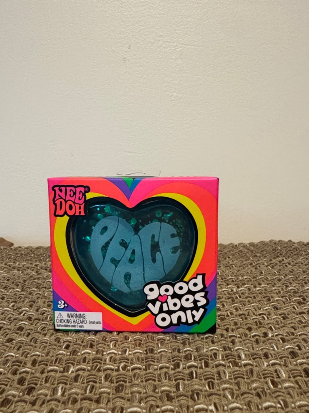 Nee Doh Heart Stress Ball - Teal "Peace" Design